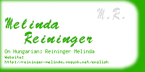 melinda reininger business card